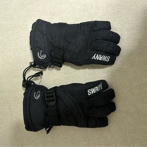 Swany ski snow Winter ‎ Black gloves kids Size S (5-6)